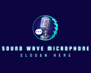 Microphone Chat Podcast logo design