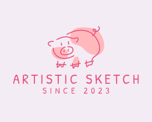 Pig Farm Sketch logo design