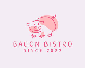 Pig Farm Sketch logo design