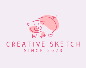 Pig Farm Sketch logo design