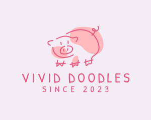 Pig Farm Sketch logo design