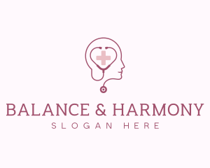 Psychologist Therapist Stethoscope logo design