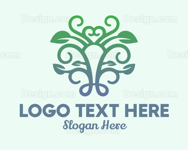 Symmetrical Gradient Vine Logo