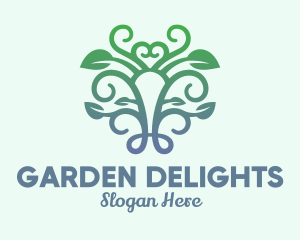 Symmetrical Gradient Vine logo design