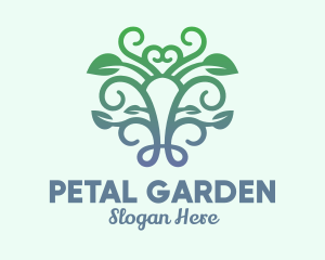 Symmetrical Gradient Vine logo design