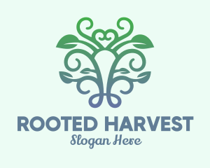 Symmetrical Gradient Vine logo design