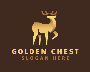 Golden Deer Animal logo design