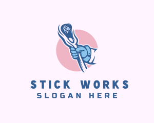 Sports Lacrosse Stick  logo design