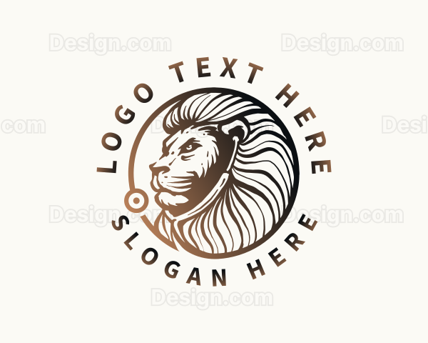 Elegant Stethoscope Lion Logo