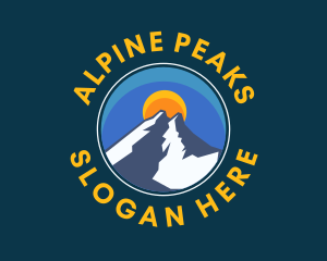 Mountain Alpine Sunset logo design