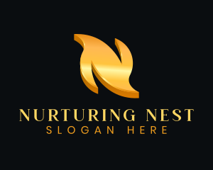 Letter N Luxury Fashion logo design