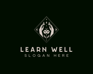 Flower Hand Wellness logo design