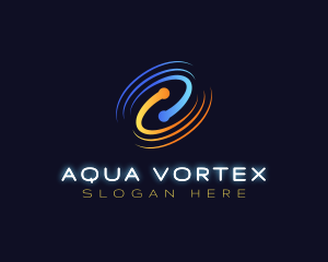 HVAC Heating Cooling Vortex logo design