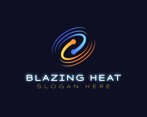 HVAC Heating Cooling Vortex logo design