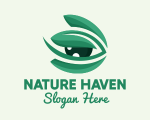 Green Natural Eye logo design