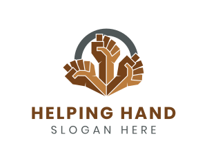 Protest Fist Hand logo design