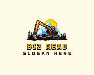 Mountain Excavation Excavator logo design