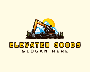 Mountain Excavation Excavator logo design