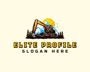 Mountain Excavation Excavator logo design