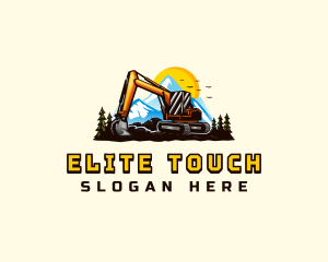 Mountain Excavation Excavator logo design