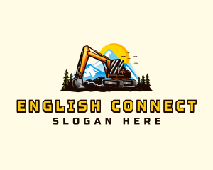 Mountain Excavation Excavator logo design