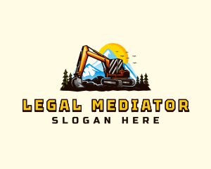 Mountain Excavation Excavator logo design