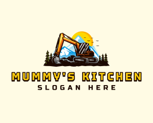 Mountain Excavation Excavator logo design