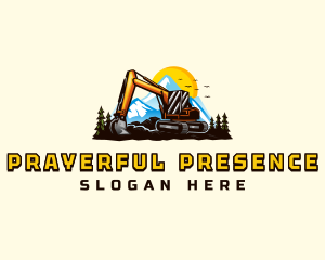 Mountain Excavation Excavator logo design