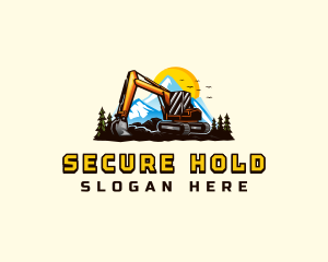 Mountain Excavation Excavator logo design