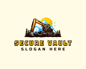 Mountain Excavation Excavator logo design