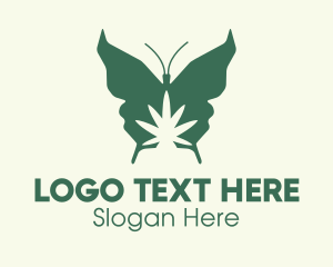 Green Weed Butterfly logo