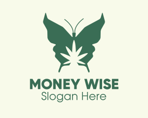 Green Weed Butterfly logo