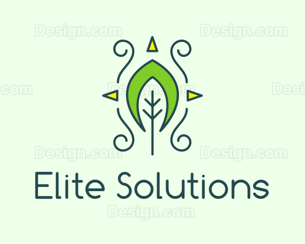 Eco Organic Tribal Leaf Logo