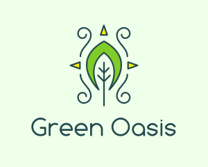 Eco Organic Tribal Leaf logo design