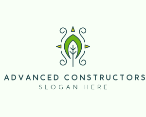 Eco Organic Tribal Leaf logo design