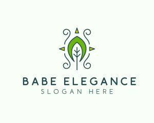 Eco Organic Tribal Leaf logo design