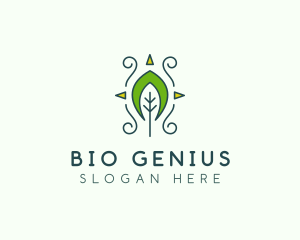 Eco Organic Tribal Leaf logo design