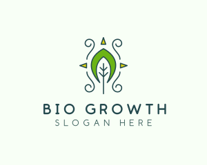 Eco Organic Tribal Leaf logo design