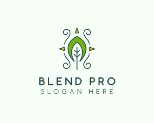 Eco Organic Tribal Leaf logo design