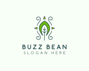 Eco Organic Tribal Leaf logo design