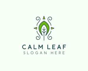 Eco Organic Tribal Leaf logo design