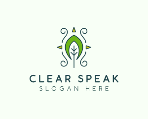 Eco Organic Tribal Leaf logo design