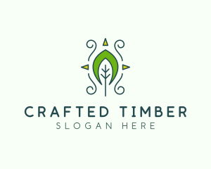 Eco Organic Tribal Leaf logo design