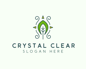 Eco Organic Tribal Leaf logo design