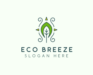 Eco Organic Tribal Leaf logo design