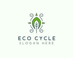 Eco Organic Tribal Leaf logo design