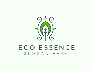 Eco Organic Tribal Leaf logo