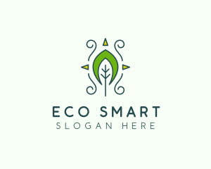 Eco Organic Tribal Leaf logo