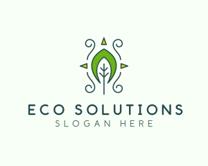 Eco Organic Tribal Leaf logo design