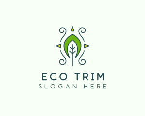 Eco Organic Tribal Leaf logo design